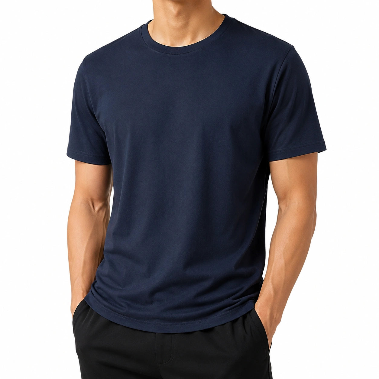 Camiseta de hombre talla M azul marino de manga corta para uso diario