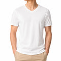 Camiseta de hombre talla M blanca de manga corta con cuello de pico