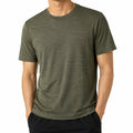 Camiseta de manga corta talla L de tejido de punto verde caqui estilo básico para hombre