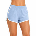 Pantalón corto deportivo de mujer talla M azul claro con ribete blanco