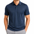 Polo de hombre talla M de tejido sintético azul marino de manga corta para uso casual