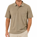Polo de hombre talla M de tejido beige con bolsillo - manga corta informal