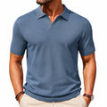 Polo de hombre talla L azul de punto de manga corta estilo casual