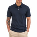 Polo de hombre talla L de tejido azul marino de manga corta estilo clásico
