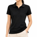 Polo de mujer talla S de tejido negro de manga corta estilo clásico