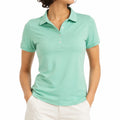 Polo de mujer talla M verde menta de tejido ligero de manga corta estilo casual